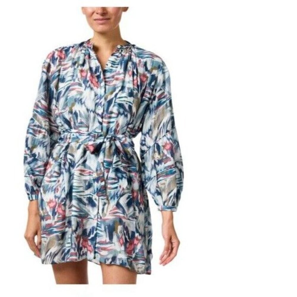 NWT CHUFY Pia Blue Glacier shirtdress mini Size M